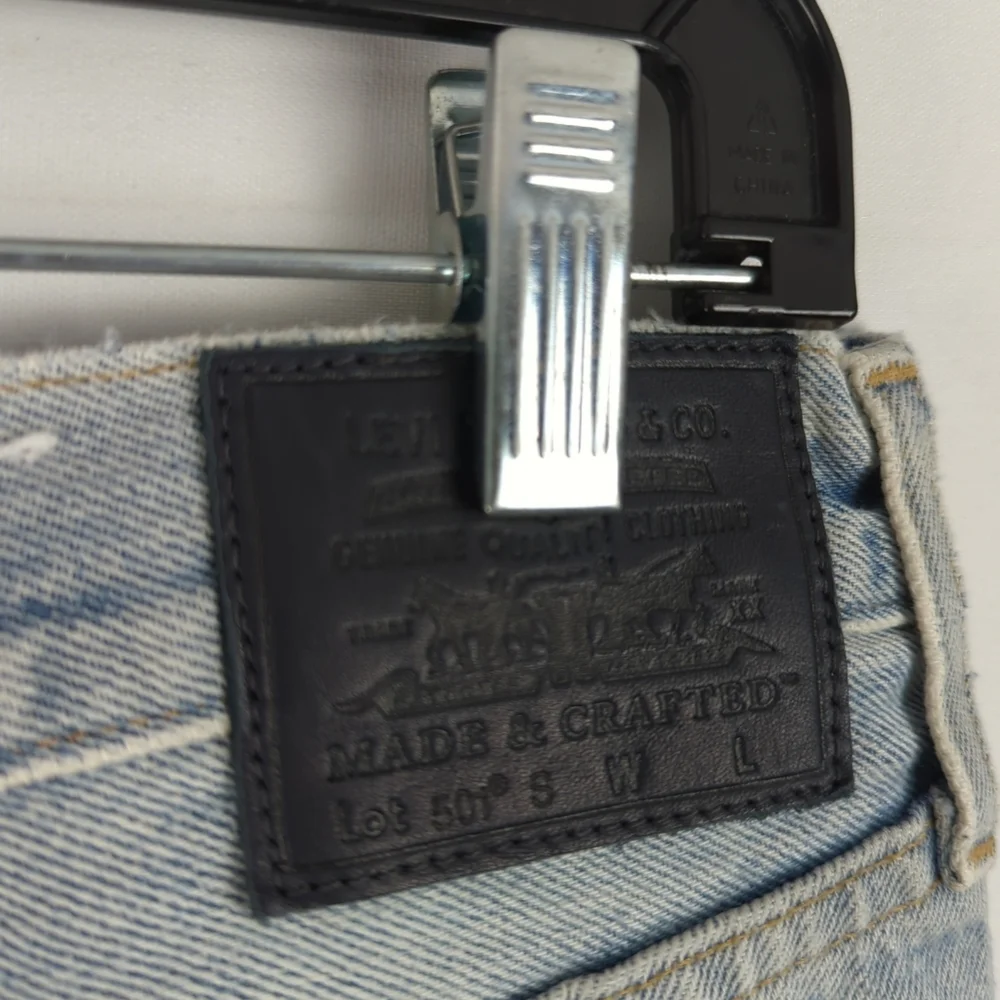 Levis 501 S Skinny Made and Crafted Patchwork Selvedge Jeans Big E - 34 - Picture 9 of 16